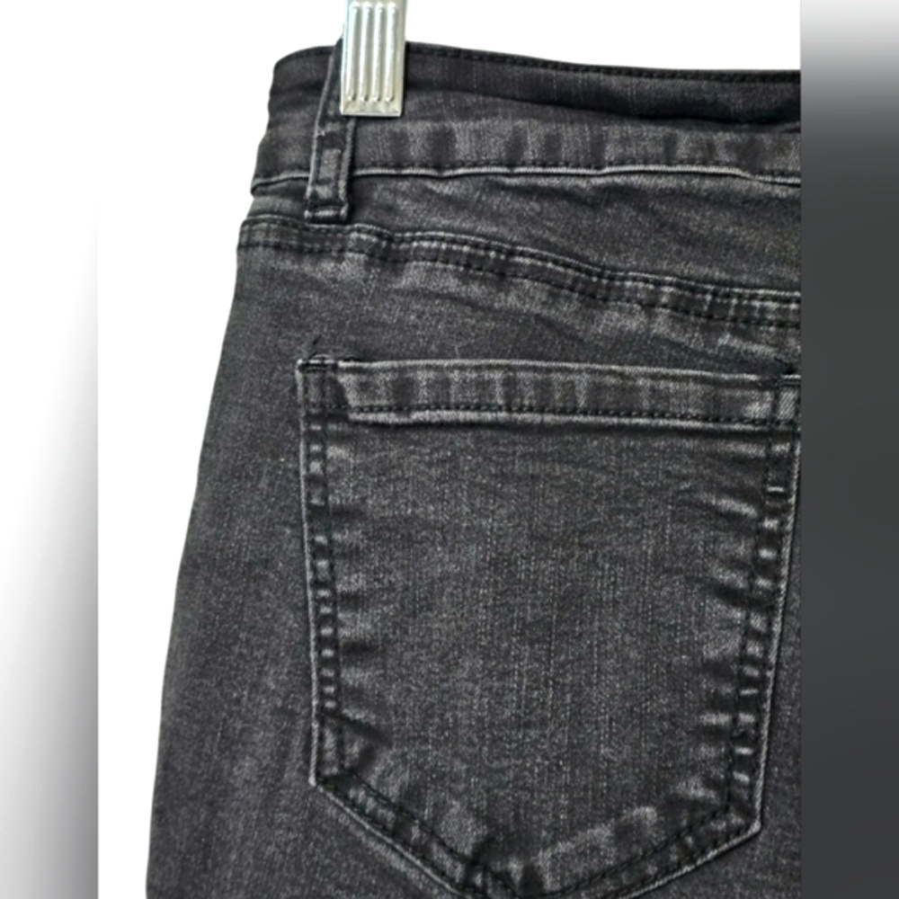 Wax Denim Black Gray Western Grunge Distressed Skinny Jeans Size 11 - Picture 7 of 10